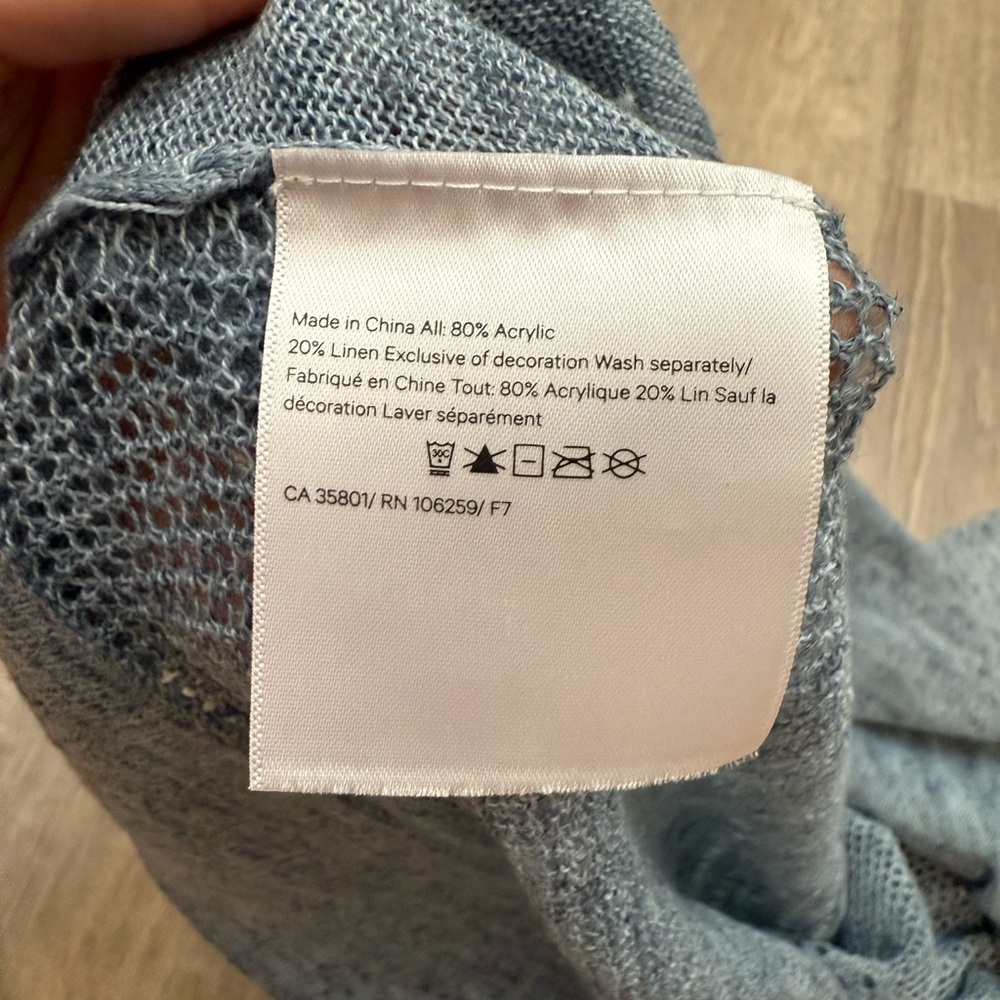 Lululemon-Well Being Crew Sweater *Linen-
Heathered Sailboat/Classic Navy Small - Picture 10 of 11